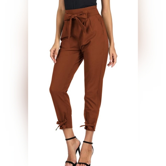 🌞Womens Casual High Waist Pencil Pants with Bow - Picture 1 of 4